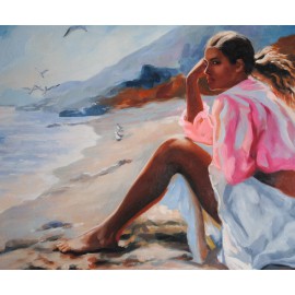 Kobieta, plaża (50x60cm)
