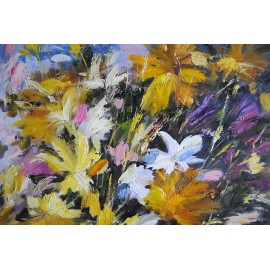 Kwiaty, łąka, abstrakcja (50x60cm)